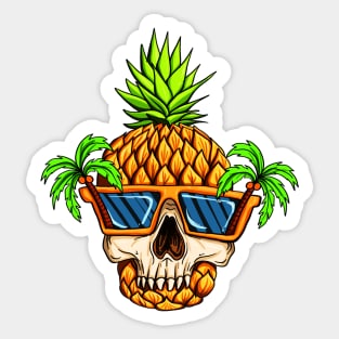 Cool Pineapple Skull Sticker